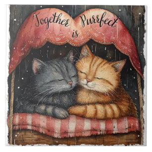 Carreau Ensemble est Purrfect Kitty Chat Illustré Art