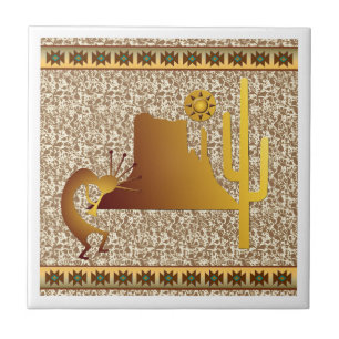 Carreau Ensemble Kokopelli Mesa & Cactus #1