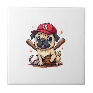 Carreau Entraîneur de joueur de baseball amateur de chien 