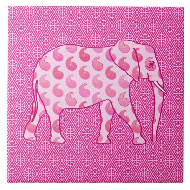 Carreau Ephène de mer - rose glacé et fuchsia (Devant)
