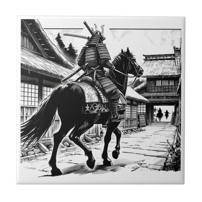 Carreau Epic Samurai Rider Manga Art Imprimer (Devant)