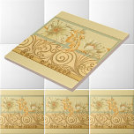 Carreau Époque victorienne Art Nouveau Floral Scroll Friez<br><div class="desc">Il s'agit d'une numériquement impression améliorée d'une époque victorienne antique c. 1890 Parchemin de bronze Art Nouveau et grand motif de frise fleurie.</div>