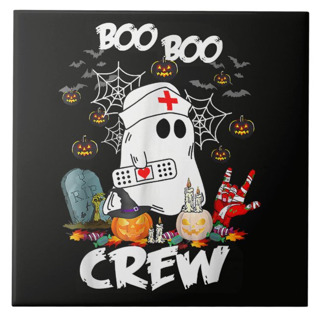 Carreau Équipage Boo Boo Infirmière Fantôme Halloween Épou (Devant)