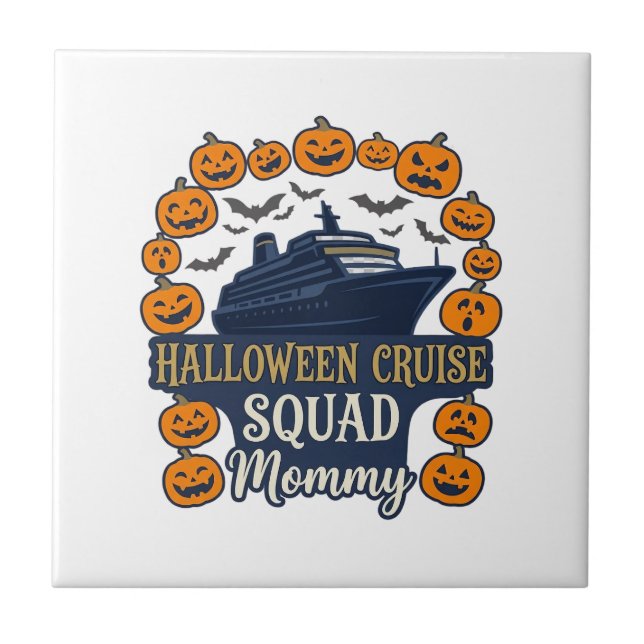Carreau Équipage de croisière Halloween Maman Bateau Citro (Devant)