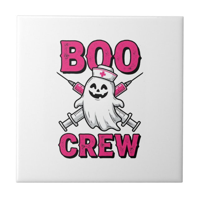 Carreau Équipe Bouh Infirmière Fantôme Halloween Conceptio (Devant)