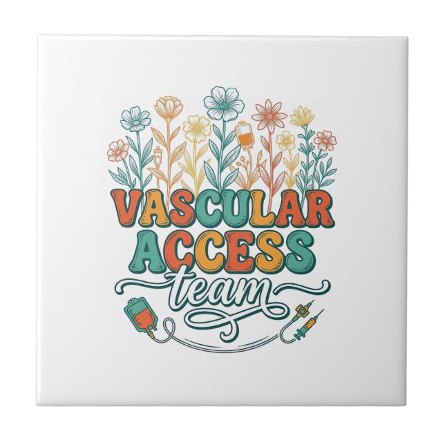 Carreau Équipe d'accès vasculaire Floral Conception de che (Devant)