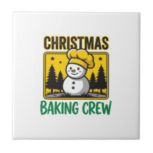 Carreau Équipe de boulangerie de Noël Bonhomme de neige Mo