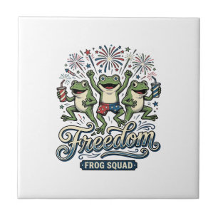 Carreau Équipe de grenouille de liberté Conception de chem