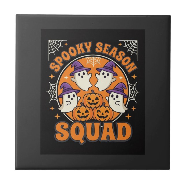 Carreau Équipe de la saison effrayante d'Halloween Design  (Devant)