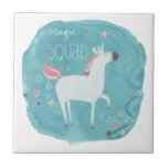 Carreau Équipe de licorne magique<br><div class="desc">Magic Unicorn Squad III par Juin Erica Vess. Dispose d'une licorne avec un arrière - plan pastel aquarelle.</div>