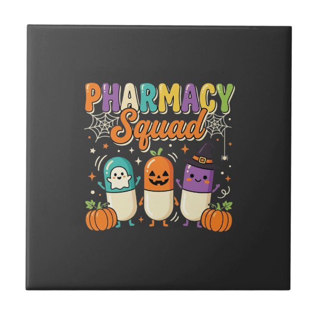 Carreau Équipe de pharmacie Halloween Ghost Pills Design_1 (Devant)