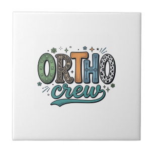 Carreau Équipe Ortho Vintage Équipe Dentaire Vector Design