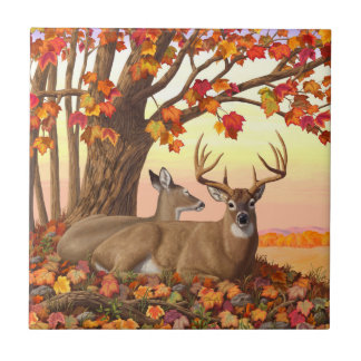 Carreau Érable d'automne du cerf blanc