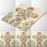 Carreau Ere victorienne Art Nouveau Tournesol Frieze Motif<br><div class="desc">Il s'agit d'un imprimé numériquement rehaussé d'une ancienne époque victorienne de 1897 Art nouveau ou d'art et artisanat style floral fleur de soleil frise motif. Vous pouvez customiser la couleur arrière - plan.</div>