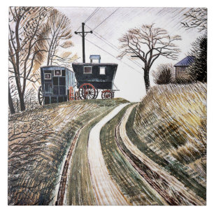 Carreau Eric Ravilious - Caravanes,