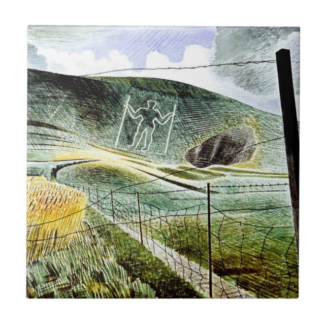 Carreau Eric Ravilious - Le Géant de Wilmington,  (Devant)