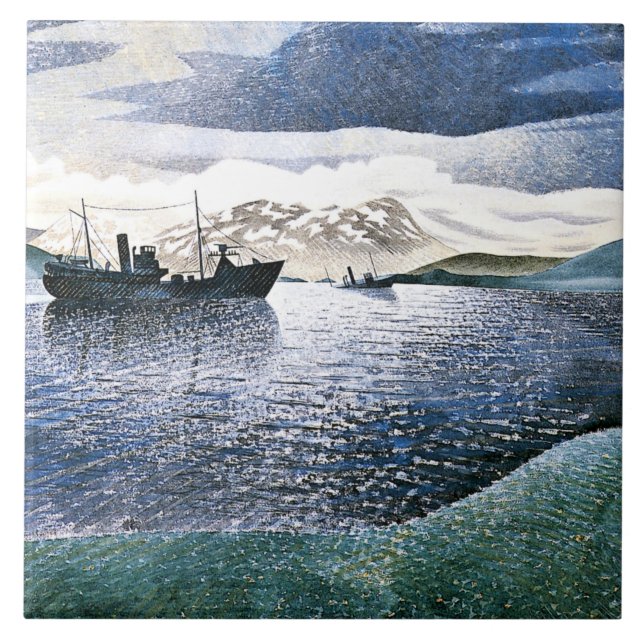 Carreau Eric Ravilious - Norvège, réalisme magique, (Devant)