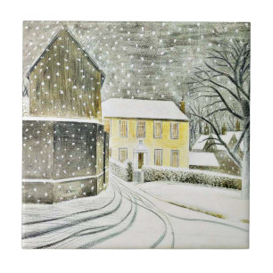 Carreau Eric Ravilious - Route de Hallstead sous la neige,