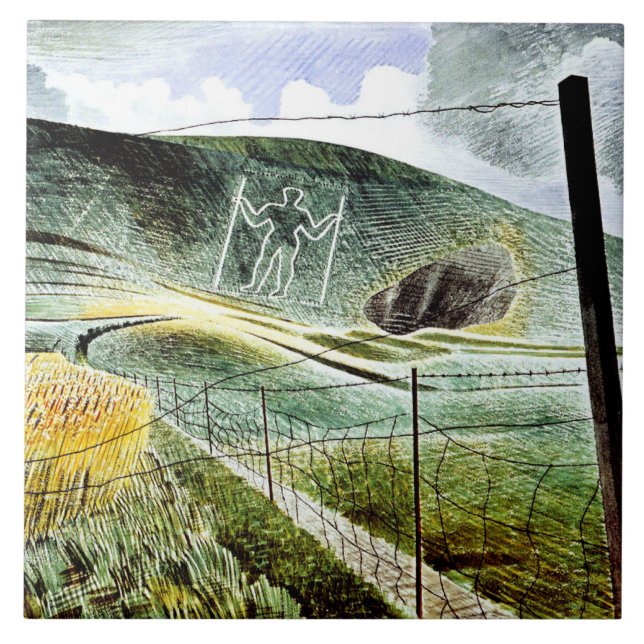 Carreau Eric Ravilious - The Wilmington Giant, (Devant)