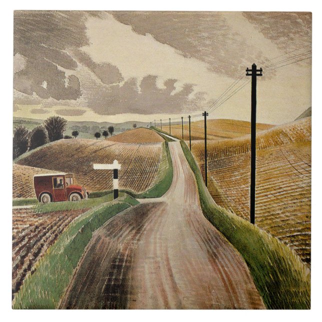 Carreau Eric Ravilit, Wiltshire Landscape, (Devant)