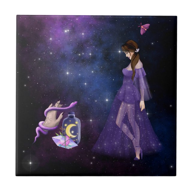 Carreau Esoteric Witchcraft Magick Purple Cadeau Pour Sorc (Devant)