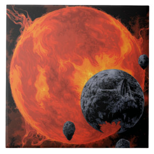 Carreau Espace cimetière crâne Halloween Galaxie des horre