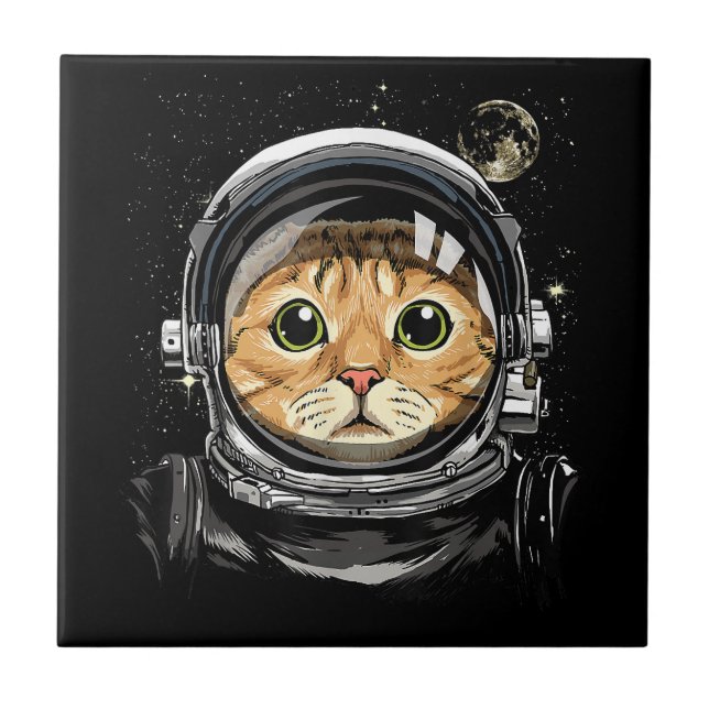 Carreau Espace extra-atmosphérique Chat Kitty Astronaut Vi (Devant)