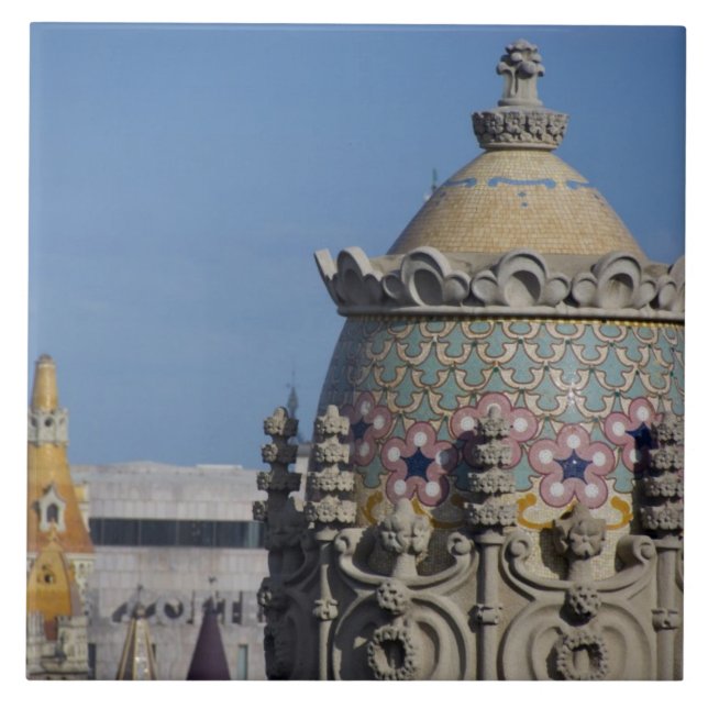 Carreau Espagne, Catalogne, Barcelone. Toit de Barcelone (Devant)