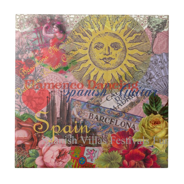 Carreau Espagne Sunshine Espagnol Travel Art (Devant)