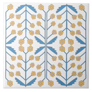 Carreau Espagnol Bleu Rose Floral Méditerranée