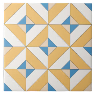 Carreau Espagnol Orange Bleu Rose Géométrique Méditerranée