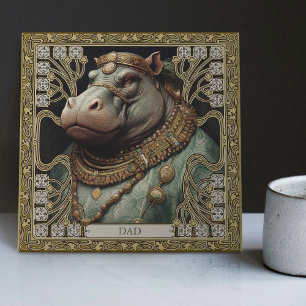 Carreau Esprit Hippopotame Personnalisable Nom