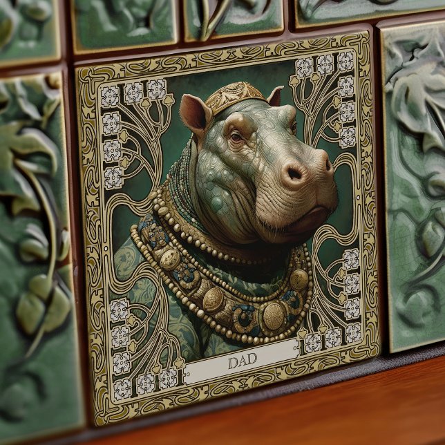 Carreau Esprit Hippopotame Personnalisable Nom (Créateur téléchargé)