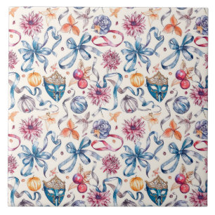 Carreau Esquisse d'aquarelle vintage motif avec luxe Vene