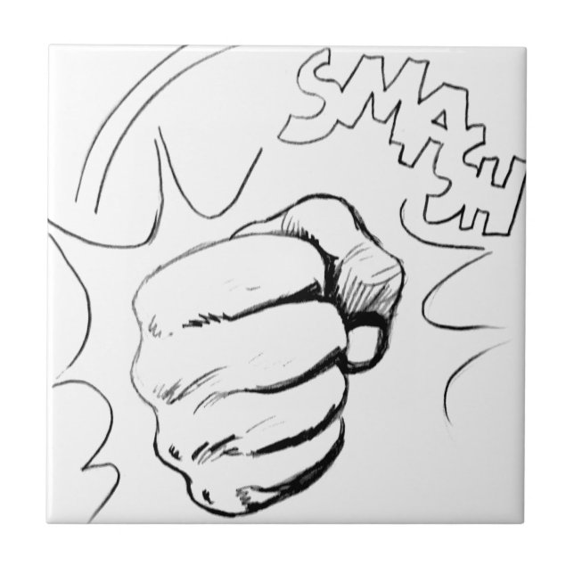 Carreau Esquisse de masque d'art pop rétro (Devant)