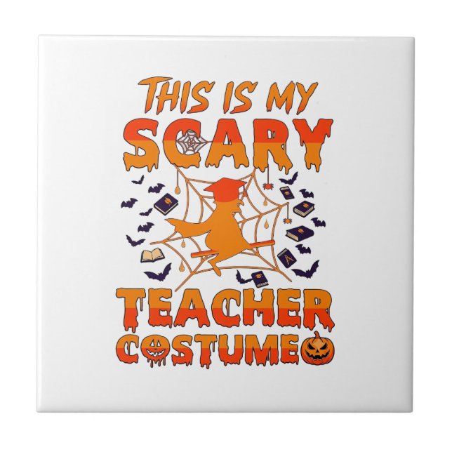 Carreau Est Costume d'enseignant effrayant Halloween Sorci (Devant)