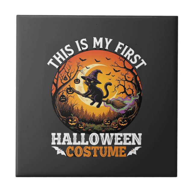 Carreau Est Premier Costume d'Halloween Balai Chat Noir_1 (Devant)