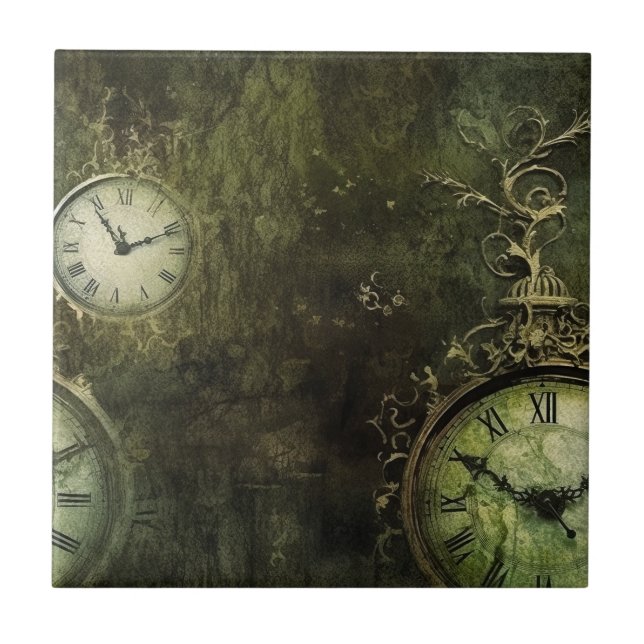 Carreau Esthétique antique horlogère vert émeraude (Devant)