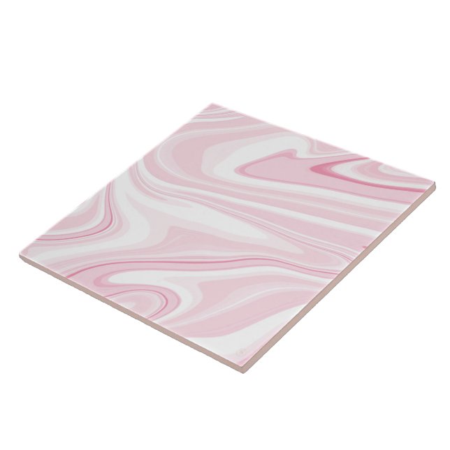 Carreau Esthétique Retro Liquid Swirl Peinture rose (Côté)