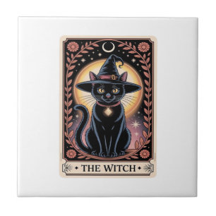 Carreau Esthétique sorcière Halloween amateurs de chats go