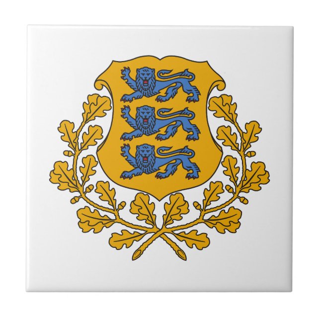 Carreau Estonia country coat arms symbol emblem flag (Devant)
