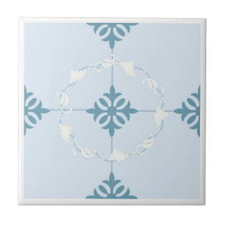 Carreau Et blanc tuile modelée par Marocain bleu