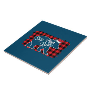 Carreau Étape de Noël Maman Ours Noël Rouge Plaid Buffle