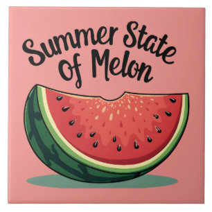 Carreau État d'été de l'art de fruit rétro Melon