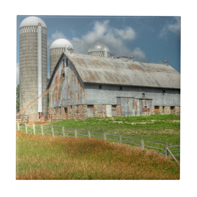 Carreau États-Unis, grange et silo du Minnesota (Devant)