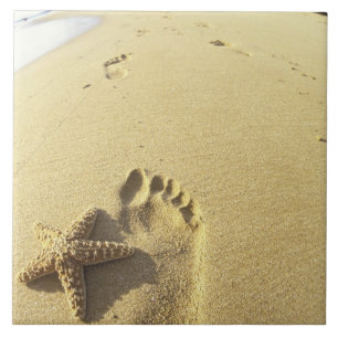 Carreau États-Unis, Hawaï, Maui, Makena Beach, Empreinte e