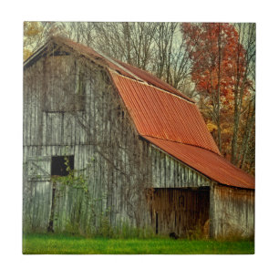 Carreau États-Unis, Indiana. paysage rural, grange couvert
