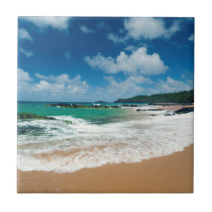 Carreau États-Unis, Kauai, Hawaï. Une femme se promène sur