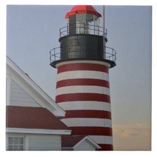 Carreau États-Unis, Maine, Lubec. Phare de West Quoddy Hea