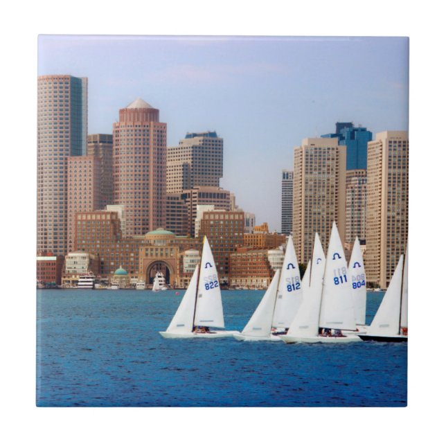 Carreau États-Unis, Massachusetts. Skyline du front de mer (Devant)